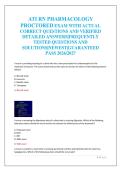 ATI RN PHARMACOLOGY&NewLine;PROCTORED EXAM WITH ACTUAL&NewLine;CORRECT QUESTIONS AND VERIFIED&NewLine;DETAILED ANSWERS&vert;FREQUENTLY&NewLine;TESTED QUESTIONS AND&NewLine;SOLUTIONS&vert;NEWEST&vert;GUARANTEED&NewLine;PASS 2026&sol;2027