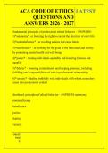ACA CODE OF ETHICS &NewLine;QUESTIONS AND &NewLine;ANSWERS 2026 - 2027