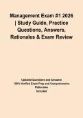 Management Exam &num;1 2026 &vert; Study Guide&comma; Practice Questions&comma; Answers&comma; Rationales & Exam Review&NewLine;&NewLine;