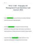 WGU C483 - Principles Of&NewLine;Management Exam Questions And&NewLine;Answers 2026