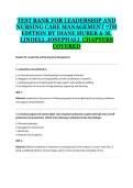 TEST BANK FOR LEADERSHIP AND NURSING CARE MANAGEMENT 7TH EDITION BY DIANE HUBER & M&period; LINDELL JOSEPH &ndash; COMPLETE CHAPTERS