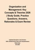 Principles of Management Quiz 1 2026 &vert; Study Guide&comma; Practice Questions&comma; Answers&comma; Rationales & Exam Review&NewLine;&NewLine;