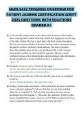 NURS 5432 PROGRESS OVERVIEW FOR&NewLine;PATIENT JASMINE CERTIFICATION SCRIPT&NewLine;2026 QUESTIONS WITH SOLUTIONS&NewLine;GRADED A&plus;&NewLine;