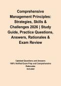 Comprehensive Management Principles&colon; Strategies&comma; Skills & Challenges 2026 &vert; Study Guide&comma; Practice Questions&comma; Answers&comma; Rationales & Exam Review&NewLine;&NewLine;