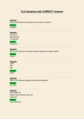CLA Questions with CORRECT Answers