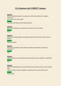 CLA Questions with CORRECT Answers