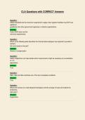 CLA Questions with CORRECT Answers
