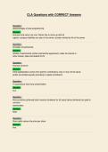 CLA Questions with CORRECT Answers
