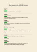 CLA Questions with CORRECT Answers