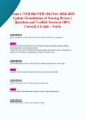 Foundations of Nursing Review &vert;  Questions and Verified Answers&vert; 100&percnt;  Correct&vert; A Grade &ndash; Fortis 