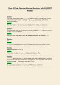 Class D Water Operator License Questions with CORRECT&NewLine;Answers