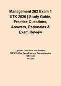 Management 202 Exam 1 UTK 2026 &vert; Study Guide&comma; Practice Questions&comma; Answers&comma; Rationales & Exam Review&NewLine;&NewLine;