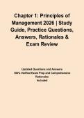 Chapter 1&colon; Principles of Management 2026 &vert; Study Guide&comma; Practice Questions&comma; Answers&comma; Rationales & Exam Review