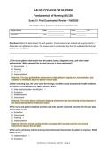 NU 136 Fundamentals of Nursing Final Exam &lpar;2 Bundled V's&rpar; &ndash; Galen College &vert; Complete Q&A Review &vert; 100&percnt; Updated Fall 2026&period;