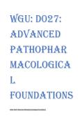 WGU&colon; D027&colon; Advanced Pathopharmacological Foundations 