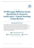 NURS 5433 Midterm Exam 255&plus; Questions & Answers 2026&sol;2027 &vert; Latest Nursing Exam Review