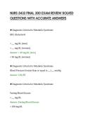 NURS 5433 FINAL 300 EXAM REVIEW SOLVED&NewLine;QUESTIONS WITH ACCURATE ANSWERS