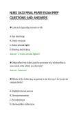 NURS 5433 FINAL PAPER EXAM PREP&NewLine;QUESTIONS AND ANSWERS&NewLine;