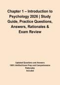 Clinical Psychology Final Exam Review 2026 &vert; Study Guide&comma; Practice Questions&comma; Answers&comma; Rationales & Exam Prep