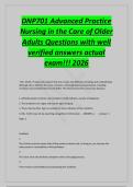 DNP701 Advanced Practice&NewLine;Nursing in the Care of Older&NewLine;Adults Questions with well&NewLine;verified answers actual&NewLine;exam&excl;&excl;&excl; 2026