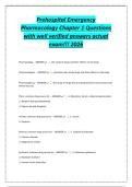 Prehospital Emergency&NewLine;Pharmacology Chapter 1 Questions&NewLine;with well verified answers actual&NewLine;exam&excl;&excl;&excl; 2026