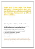 &colon; NURS 5461 Final Exam 2026&sol;2027 &vert; Adult Gerontology Management Across the Continuum of Care &vert; Complete Q&A with Verified Answers & Detailed Rationales &vert; UTA