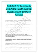 Test Bank for Community&NewLine;and Public Health NursingQuestions with CORRECT&NewLine;Answers