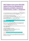 NR577 Midterm Exam &lpar;Latest 2025&sol;2026 Update&rpar; Primary Care Management of Adolescents and Adults &vert; Questions & Verified Answers &vert; Grade A &ndash; Chamberlain