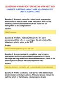 LEADERSHIP ATI RN PROCTORED EXAM WITH NEXT GEN&NewLine;COMPLETE QUESTIONS AND DETAILED SOLUTIONS LATEST&NewLine;UPDATE JUST RELEASED