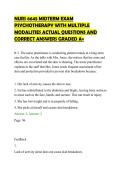 NURS 6645 MIDTERM EXAM&NewLine;PSYCHOTHERAPY WITH MULTIPLE&NewLine;MODALITIES ACTUAL QUESTIONS AND&NewLine;CORRECT ANSWERS GRADED A&plus;&NewLine;