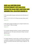 NURS 6645 MIDTERM EXAM&NewLine;PSYCHOTHERAPY WITH MULTIPLE&NewLine;MODALITIES EXAM PREP QUESTIONS AND&NewLine;ANSWERS FULL SOLUTION GRADED A&plus;