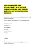 NURS 6645 MIDTERM EXAM&NewLine;PSYCHOTHERAPY WITH MULTIPLE&NewLine;MODALITIES REVIEW SHEET VERIFIED&NewLine;QUESTIONS AND ACCURATE ANSWERS&NewLine;GRADED A&plus;