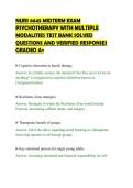 NURS 6645 MIDTERM EXAM&NewLine;PSYCHOTHERAPY WITH MULTIPLE&NewLine;MODALITIES TEST BANK SOLVED&NewLine;QUESTIONS AND VERIFIED RESPONSES&NewLine;GRADED A&plus;&NewLine;