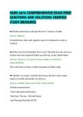 NURS 6670 COMPREHENSIVE EXAM PREP&NewLine;QUESTIONS AND SOLUTIONS VERIFIED&NewLine;STUDY RESOURCE
