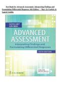 Test Bank For Advanced Assessment&colon; Interpreting Findings and Formulating Differential Diagnoses 6th Edition &vert; Mary Jo Goolsby & Laurie Grubbs