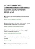 NYC CUSTODIAN ENGINEER&NewLine;COMPREHENSIVE EXAM SCRIPT VERIFIED&NewLine;QUESTIONS COMPLETE ANSWERS&NewLine;GRADED APLUS&NewLine;