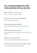 NYC CUSTODIAN ENGINEER FINAL PAPER&NewLine;TESTED QUESTIONS WITH FULL SOLUTION&NewLine;&NewLine;