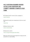 NYC CUSTODIAN ENGINEER UPDATED&NewLine;ACTUAL EXAM QUESTIONS AND&NewLine;CORRECT ANSWERS COMPLETE STUDY&NewLine;GUIDE