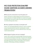 NYC FOOD PROTECTION EXAM PREP&NewLine;SOLVED QUESTIONS ACCURATE ANSWERS&NewLine;PREMIUM REVIEW