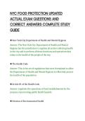 NYC FOOD PROTECTION UPDATED&NewLine;ACTUAL EXAM QUESTIONS AND&NewLine;CORRECT ANSWERS COMPLETE STUDY&NewLine;GUIDE