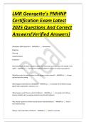 LMR Georgette&rsquo;s PMHNP&NewLine;Certification Exam Latest&NewLine;2025 Questions And Correct&NewLine;Answers&lpar;Verified Answers&rpar;