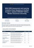 WGU D293 Assessment and Learning Analytics Exam Questions & Verified Answers&comma; Updated 2026&sol;2027 Edition&comma; Western Governors University