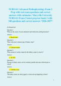 NURS 611 Advanced Pathophysiology Exam 2 Prep with real exam questions and correct answers with rationales &sol; Maryville University NURS 611 Exam 2 latest prep test bank 2 with 348 questions and correct answers &ast;2026-2027&ast; 