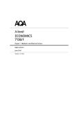 AQA A Level Economics Paper 1 2026 questions mark scheme