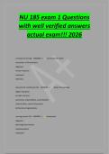 NU 185 exam 1 Questions&NewLine;with well verified answers&NewLine;actual exam&excl;&excl;&excl; 2026