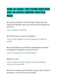 NURS 1871 EXAM 1 TEST PAPER QUESTIONS&NewLine;AND SOLUTIONS VERIFIED PRACTICE&NewLine;PACK&NewLine;