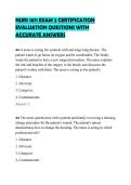 NURS 1871 EXAM 2 CERTIFICATION&NewLine;EVALUATION QUESTIONS WITH&NewLine;ACCURATE ANSWERS