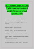 NU 185 Med Surge II EXAM&NewLine;3 with questions and well&NewLine;verified answers actual&NewLine;exam&excl;&excl;&excl; 2026