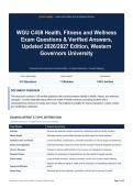 WGU C458 Health&comma; Fitness and Wellness Exam Questions & Verified Answers&comma; Updated 2026&sol;2027 Edition&comma; Western Governors University