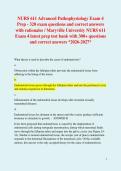 NURS 611 Advanced Pathophysiology Exams 1&comma; 2&comma; 3 & 4 Prep Bundle with real exam questions and correct answers review&sol; Maryville University NURS 611 Exams 1-4 latest prep test banks 1-4 with over 1200&plus; questions and correct answers &ast;2026-2027&ast;